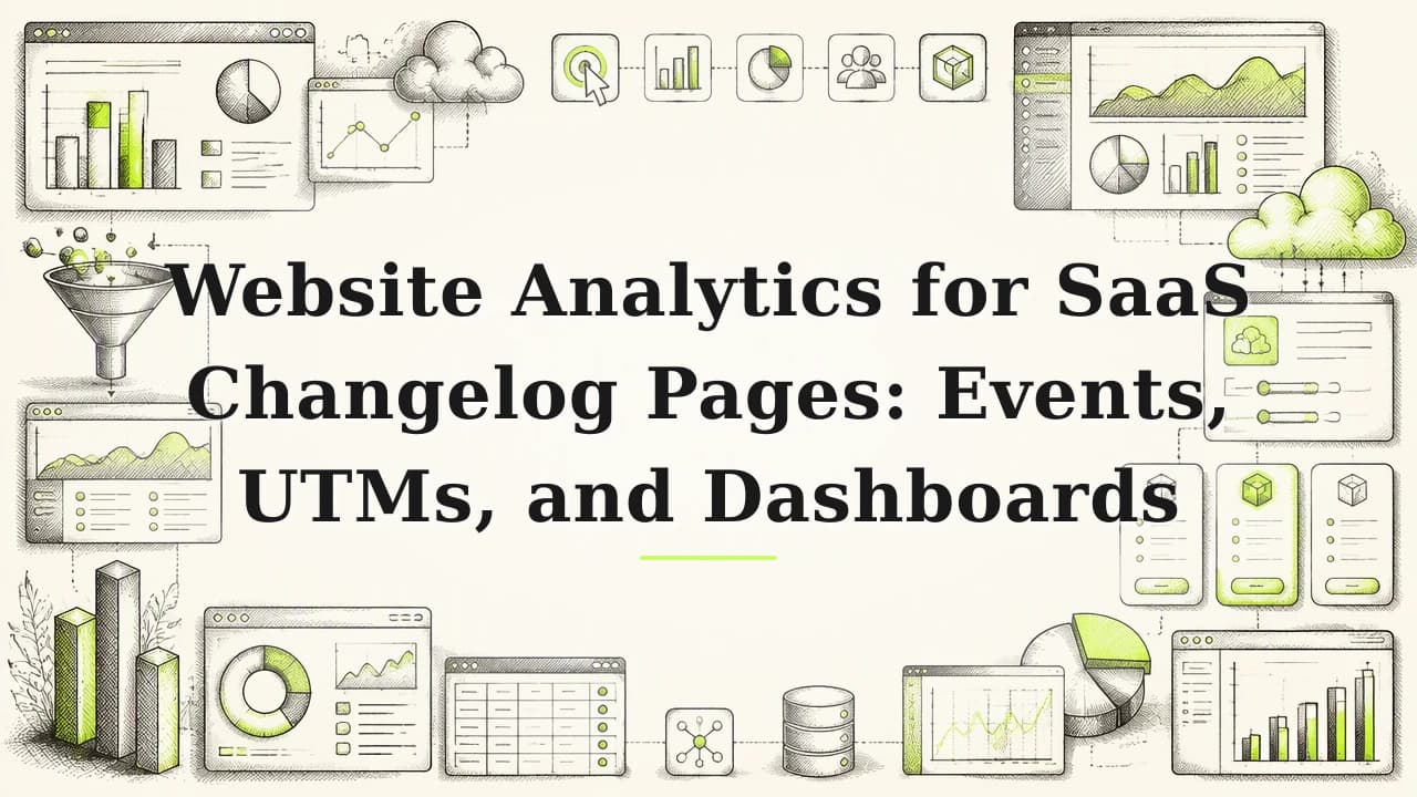 Featured image for: Website Analytics for SaaS Changelog Pages: Events, UTMs, and Dashboards